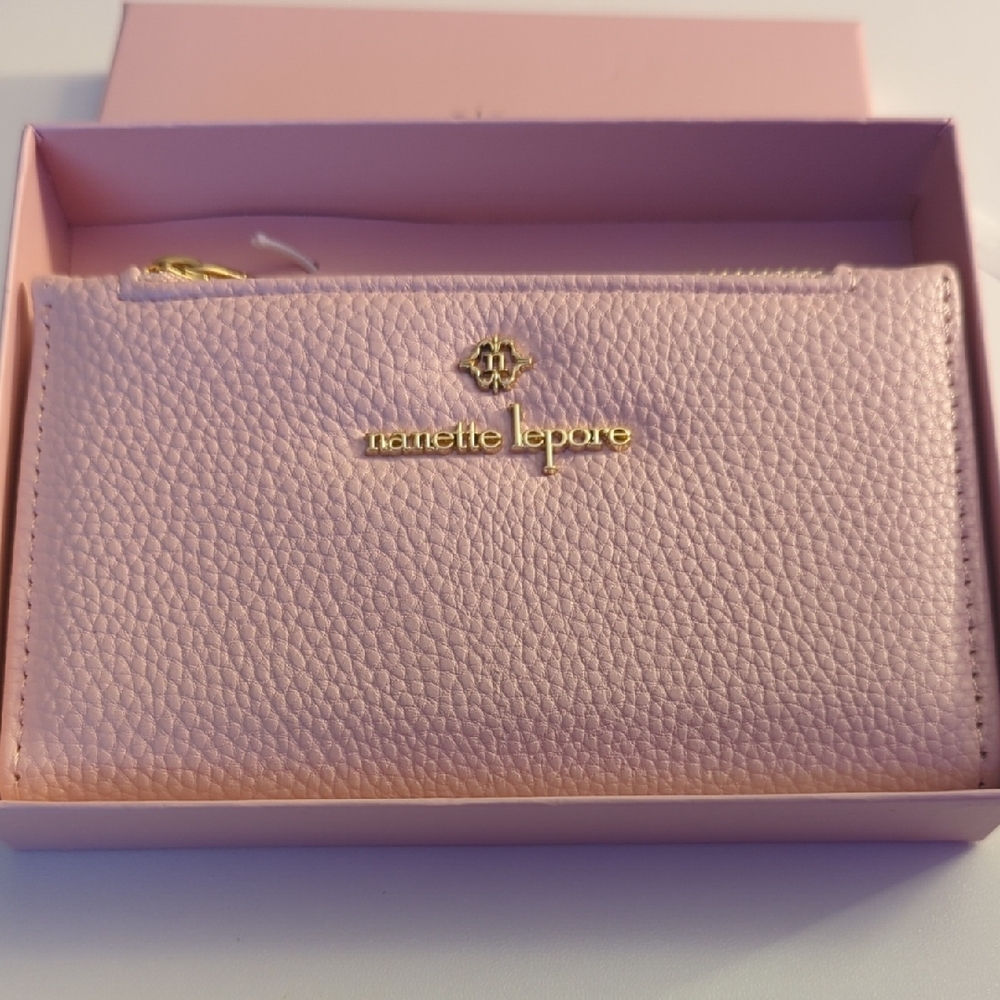 Nanette Lepore Pink Wallet with Compact Design and Textured Leather